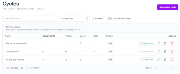 4. Launch a review cycle